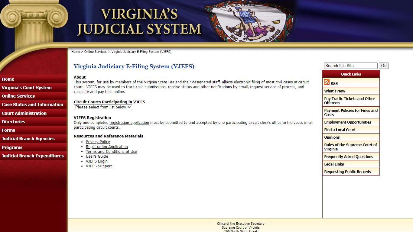 Online Services - Judiciary of Virginia